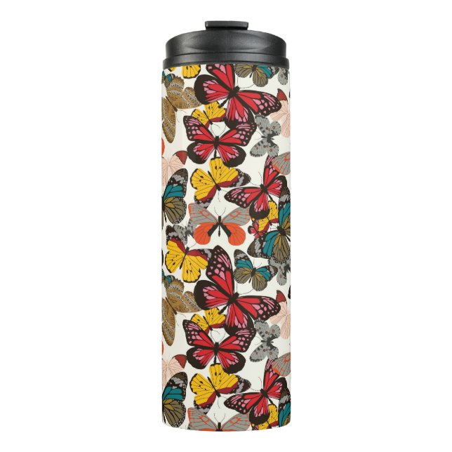 Garrafa Térmica Teste padrão floral retro (Frente)