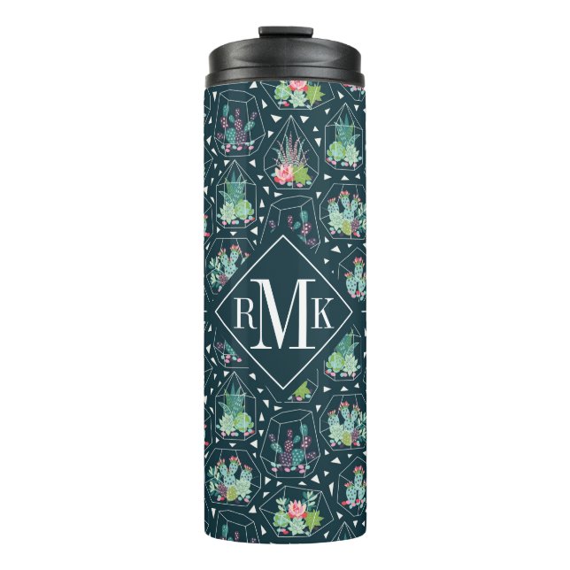 Garrafa Térmica Teste padrão geométrico dos Succulents do (Frente)