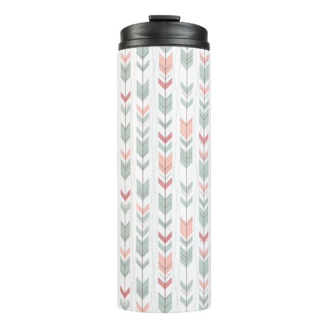 Garrafa Térmica Teste padrão geométrico no estilo retro (Frente)