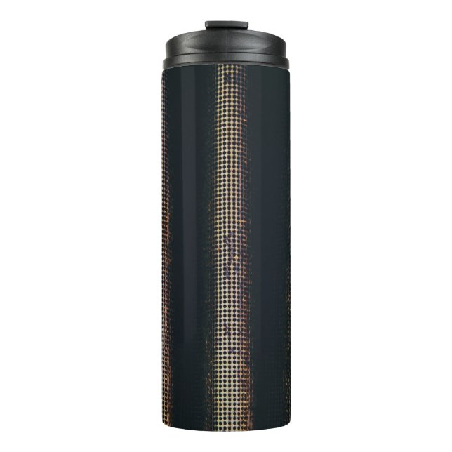 Garrafa Térmica Têxteis de cinza e preto (Frente)