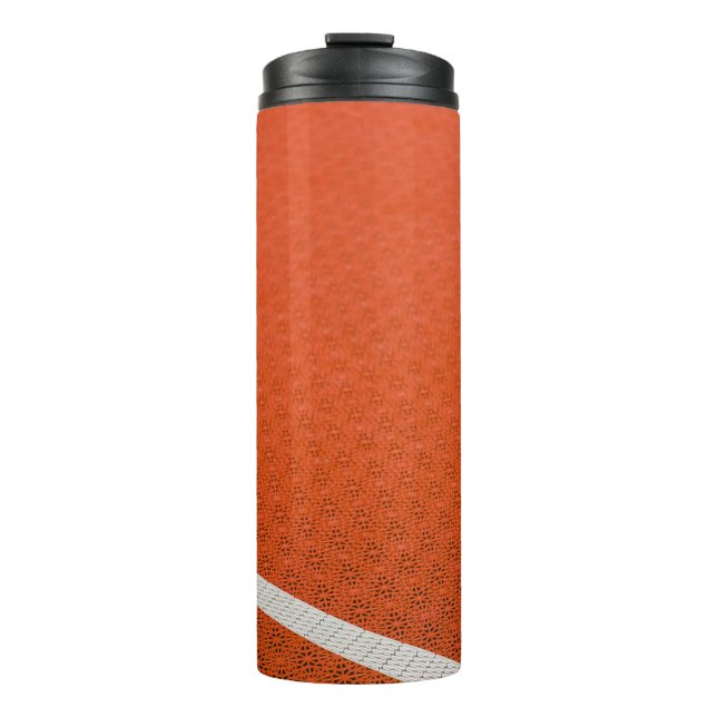 Garrafa Térmica Têxteis de cor laranja e branca (Frente)