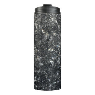 Garrafa Térmica Têxteis florais brancos e negros