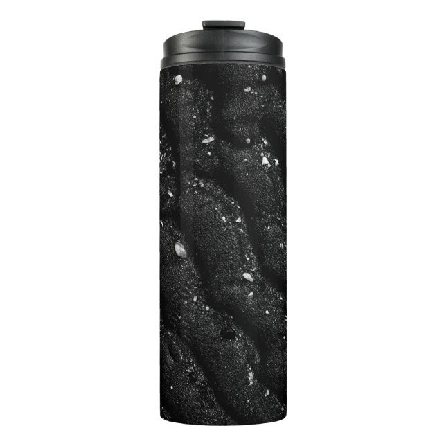Garrafa Térmica Têxteis florais brancos e negros (Frente)