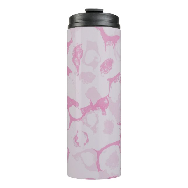 Garrafa Térmica Têxteis florais, cor-de-rosa e branco (Frente)