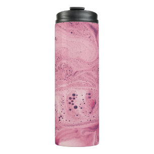 Garrafa Térmica Têxteis florais, cor-de-rosa e pretos