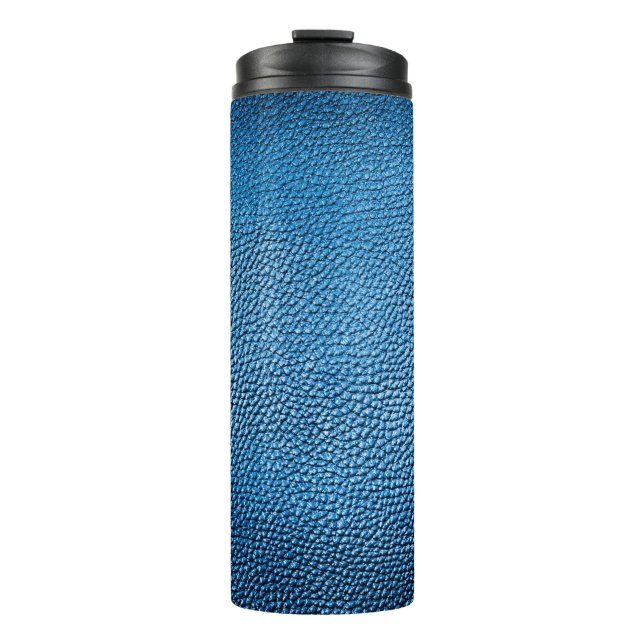 Garrafa Térmica Texto clássico de fundo em couro azul.bl (Frente)