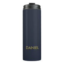 Texto de ouro minimalista moderno azul marinho