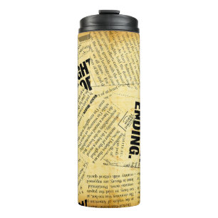 Garrafa Térmica Texto do jornal com papel antigo