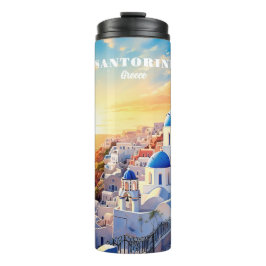 Garrafa Térmica Texto personalizado Grécia Santorini Sunset