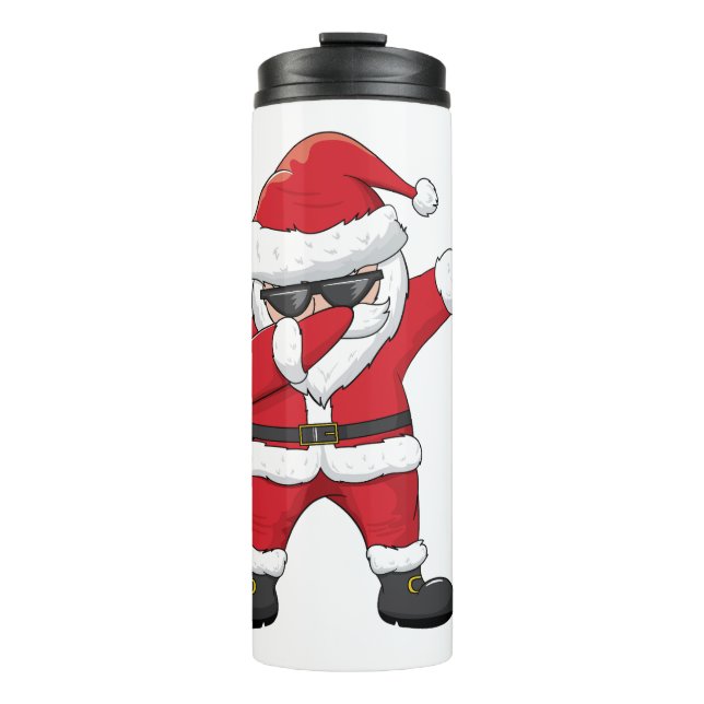 Garrafa Térmica Texto Personalizado Santa Dançando Dabbing (Frente)