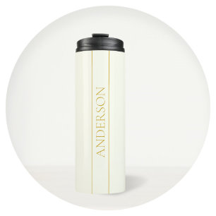 Garrafa Térmica Texto Simples Elegante Personalizável   Dourado Br
