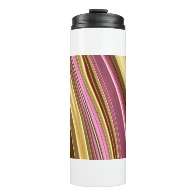 Garrafa Térmica textura abstrato elegante do fluxo líquido de márm (Frente)