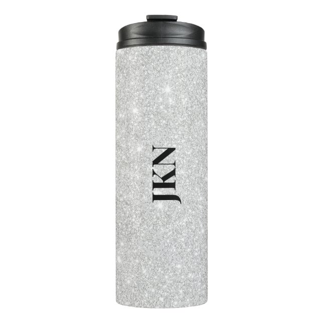 Garrafa Térmica Textura Brilhante Branca de Têxtil (Frente)