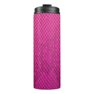 Garrafa Térmica Textura da pele de cobra de píton rosa