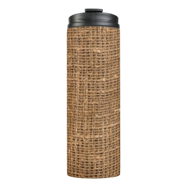 Garrafa Térmica Textura de Canvas de Linen Brown (Frente)