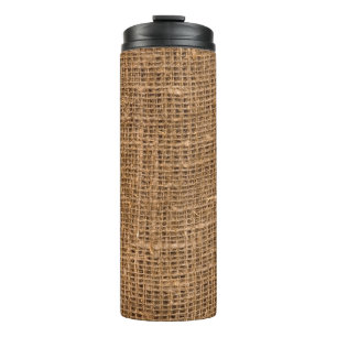 Garrafa Térmica Textura de Canvas de Linen Castanho