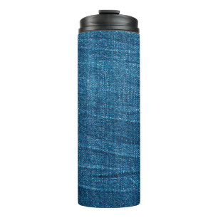 Garrafa Térmica Textura de denim azul, textura de Bluejeans
