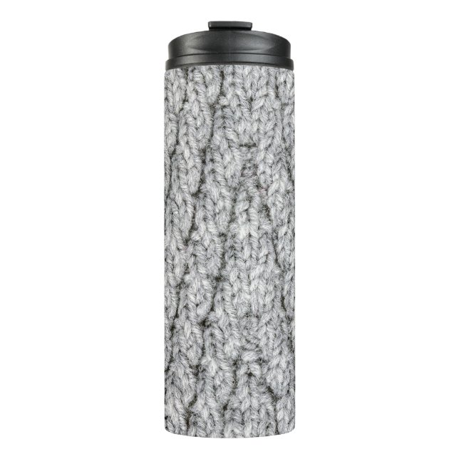 Garrafa Térmica textura de padrão tricotado (Frente)