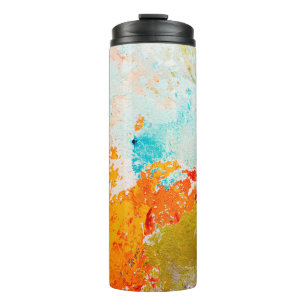 Garrafa Térmica Textura de tinta de óleo de abstrato em canvas, fu