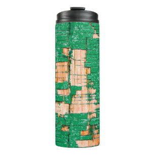 Garrafa Térmica Textura de vedação velha de madeira com tinta shab