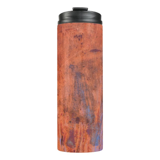 Garrafa Térmica Textura enferrujada antiga, abstrata, envelhecida, (Frente)