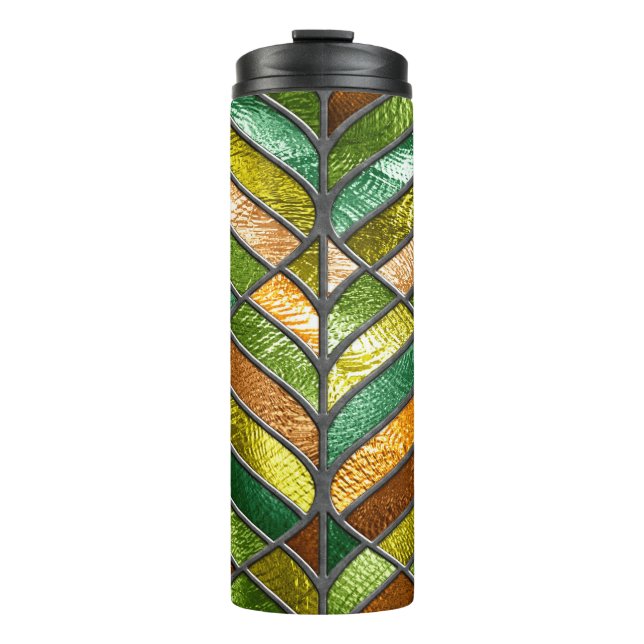 Garrafa Térmica Textura sem costura em vidro manchado, com padrão  (Frente)