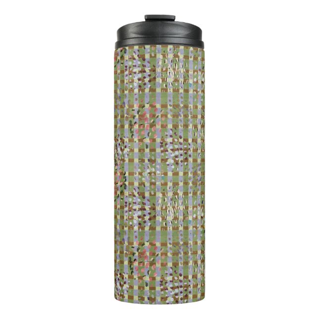 Garrafa Térmica Textured Pointillism Grid Pattern Artwork (Frente)