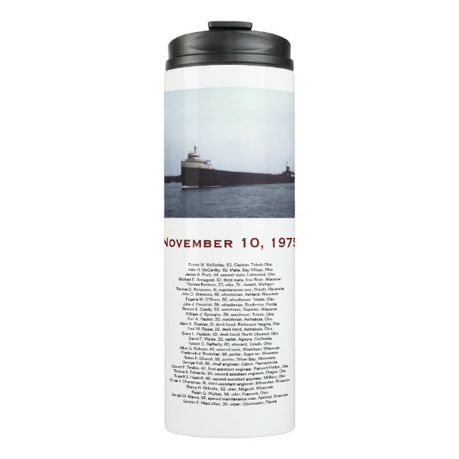 Garrafa Térmica The Edmund Fitzgerald with Crew Names Mug (Frente)