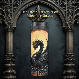 Garrafa Térmica The Obsidian Swan of Moonlit Grace. In the twiligh
