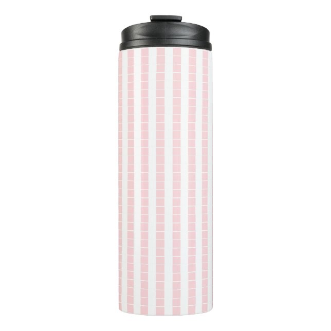 Garrafa Térmica Thermal Tumbler Baby Pink & White Stripe (Frente)