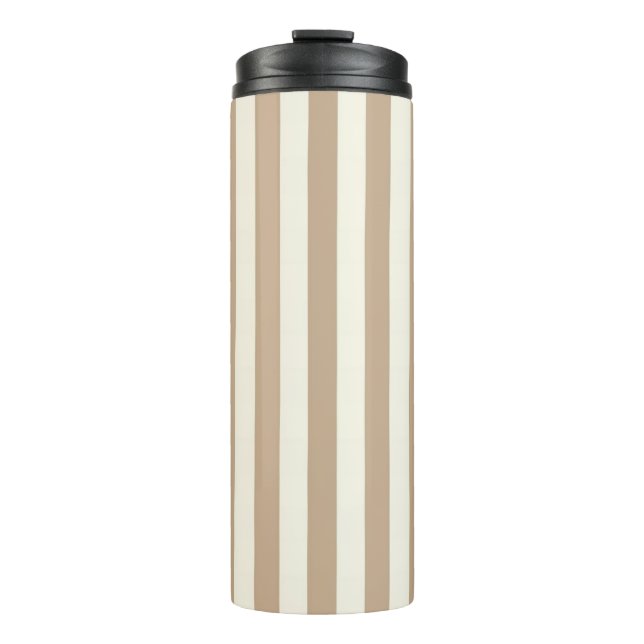 Garrafa Térmica Thermal Tumbler Beige & Brown Stripe (Frente)