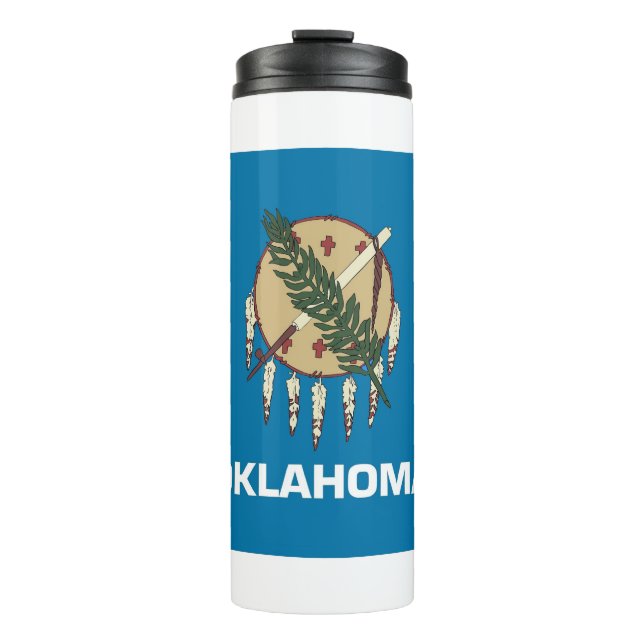 Garrafa Térmica Thermal Tumbler com bandeira de Oklahoma, EUA (Frente)