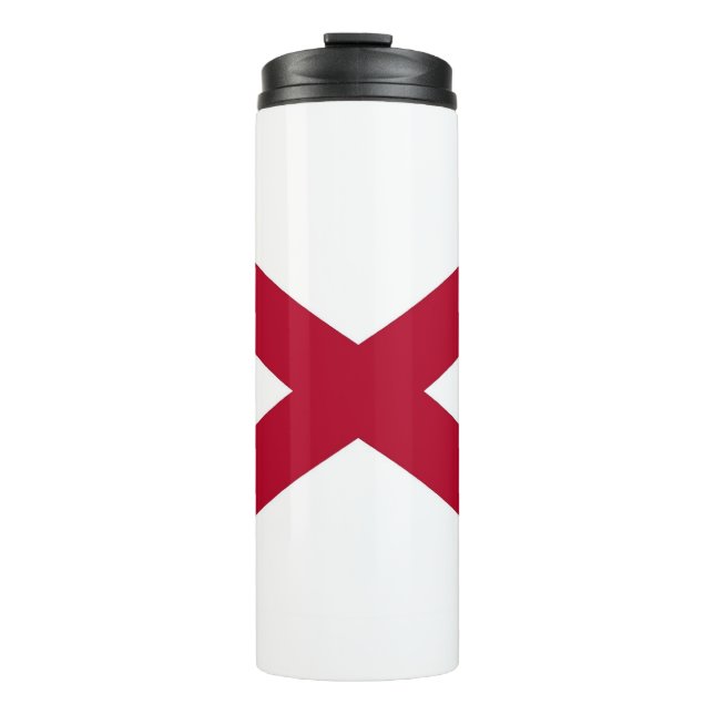 Garrafa Térmica Thermal Tumbler com bandeira do Estado do Alabama, (Frente)