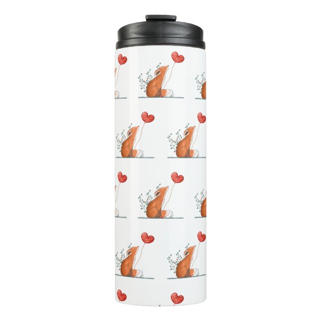 Garrafa Térmica Thermal Tumbler Foxy Red Hearts (Frente)