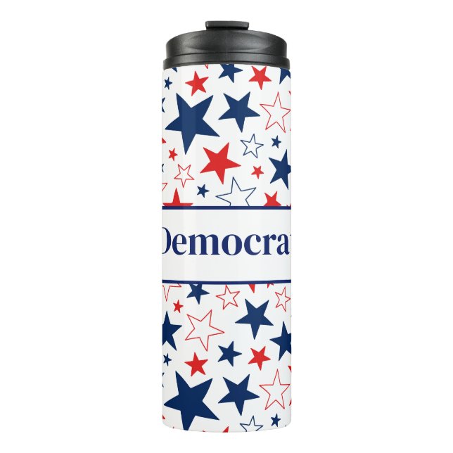 Garrafa Térmica Thermal Tumbler Patriotic Stars Democrata (Frente)