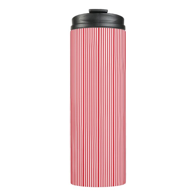 Garrafa Térmica Thermal Tumbler Red & White Stripe (Frente)