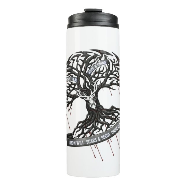 Garrafa Térmica Thermal Tumbler Strength Through Pain motivation  (Frente)