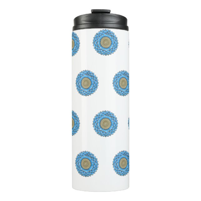 Garrafa Térmica Thermal Tumbler with hand- drawn mandala design (Frente)