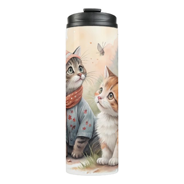 Garrafa Térmica Thermal Tumblers - Kittens in an Autumn Garden  (Frente)