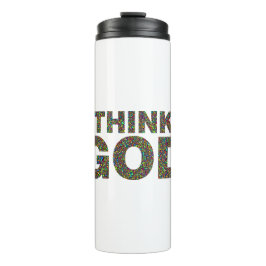 Garrafa Térmica Think God Dieu Cadeau idée de cadeau