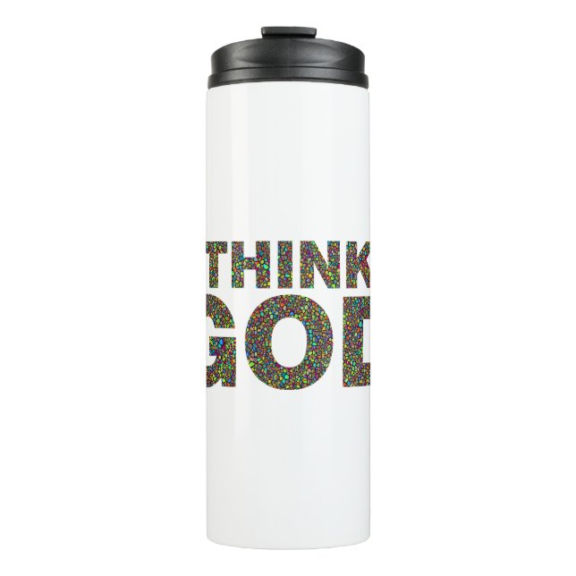 Garrafa Térmica Think God Dieu Cadeau idée de cadeau (Frente)