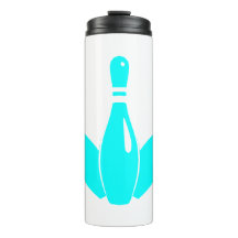 Three Bowling Pins Aqua Blue