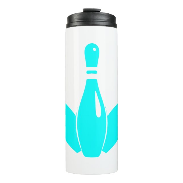 Garrafa Térmica Three Bowling Pins Aqua Blue (Frente)