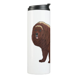 Garrafa Térmica Tibetan Mastiff dog cartoon illustration