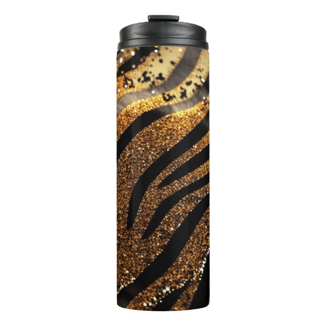 Garrafa Térmica Tiger Glitter Thermal Tumbler 12oz (Frente)