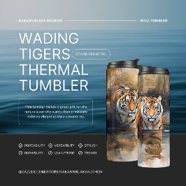 Garrafa Térmica Tigres de Wading Impressão Thermal Tumbler