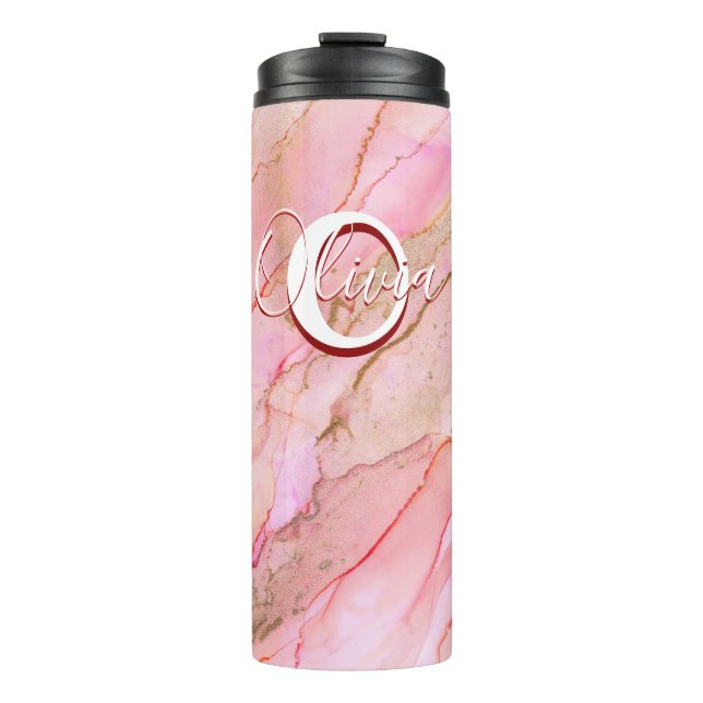 Garrafa Térmica Tinta de Álcool de Fluido Rosa Suave (Frente)