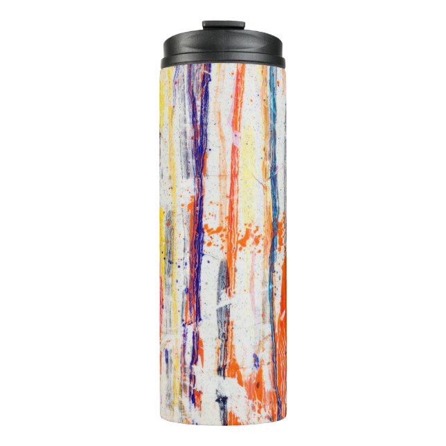 Garrafa Térmica Tinta estampada em fundo branco,arte,fina (Frente)