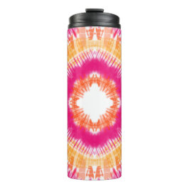 Garrafa Térmica Tinta Tie Dye Rosa e Laranja