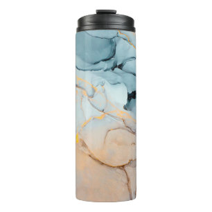 Garrafa Térmica Tinta, tinta, abstrato. Feche a pintura. Col